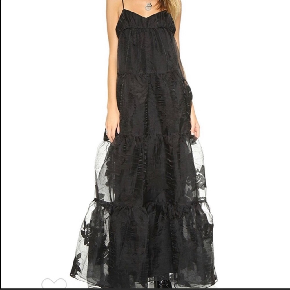 Free people black rose maxi dress New size 2